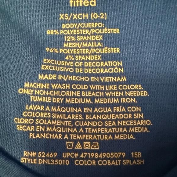 Blue Long Sleeve Danskin Fitted Athletic Top - Picture 5 of 8